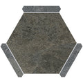 Sample - Burnt Umber Brown Gray 9x10 Matte Hexagon Porcelain Tile (18 pack, 8.07 sq ft/case)