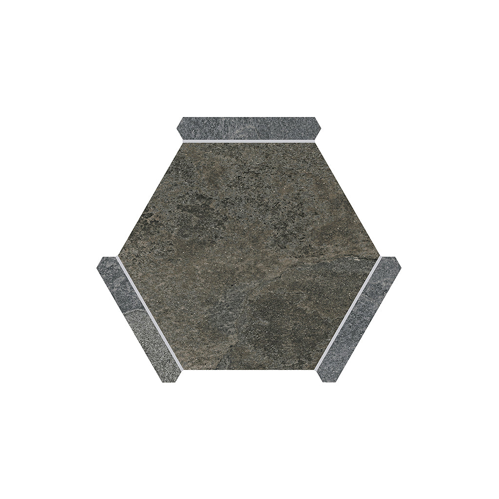 Aureole 8.66 in. x 9.84 in. Matte Burnt Umber Brown and Gray Porcelain Hexagon Wall and Floor Tile (8.07 sq ft/case) - 18 Sheet