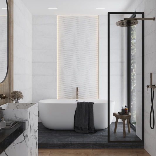 White 12x24 Matte Field Porcelain Tile (5 pack, 10.763 sq ft/case) - Sample