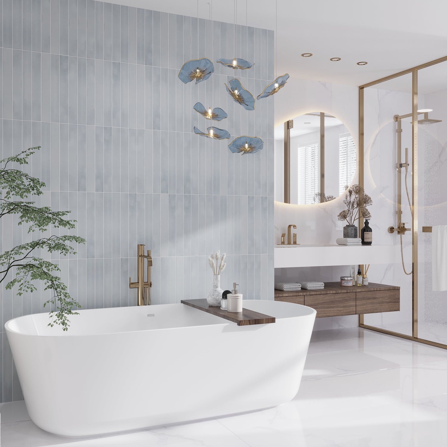 Sample - Taupe Blue 2x16 Matte Porcelain Elongated Subway Tile (10.76 sq ft/case, 50-Pack)
