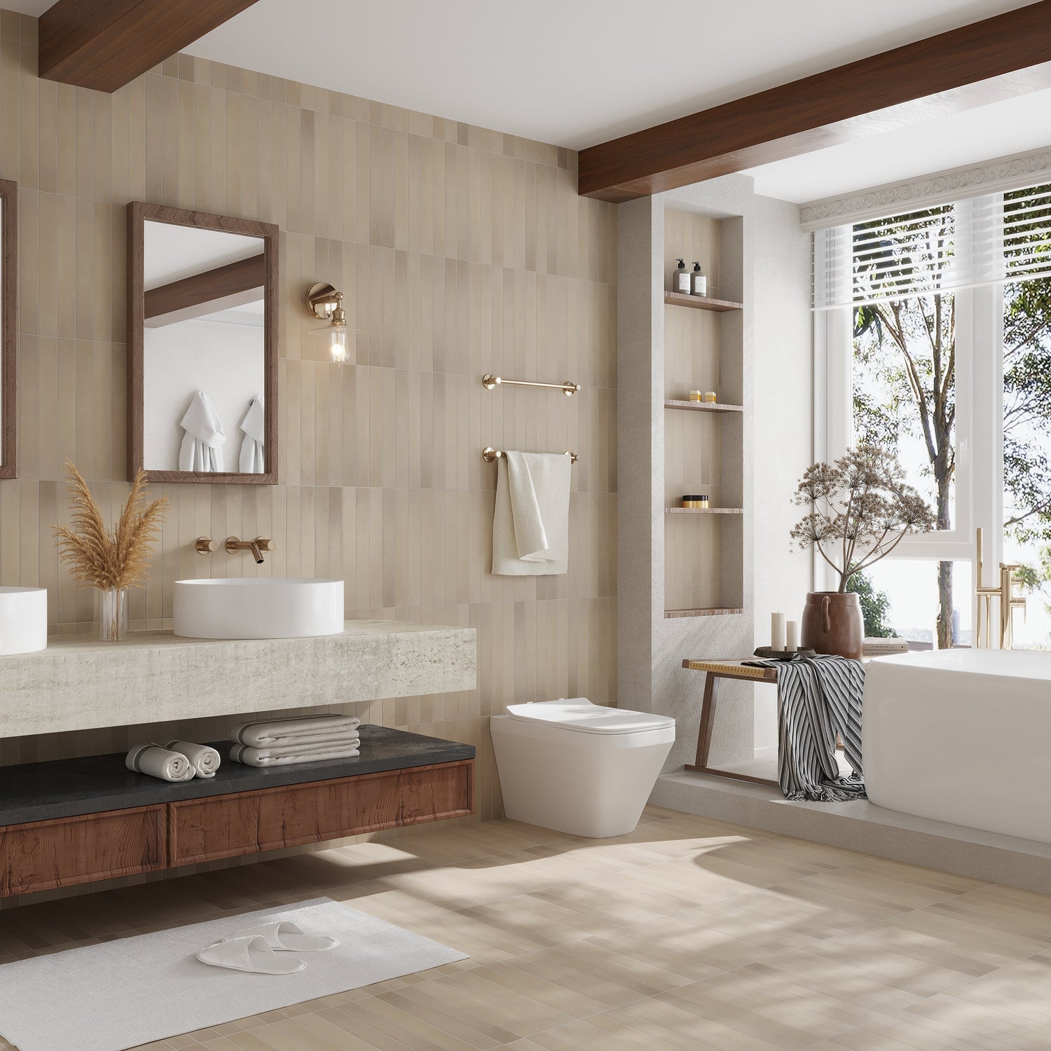 Sample - Clay Beige 2x16 Matte Porcelain Elongated Subway Tile (10.76 sq ft/case, 50-Pack)