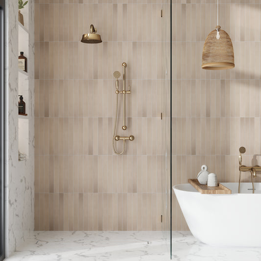 Warm Greige 2x16 Matte Porcelain Elongated Subway Tile (10.76 sq ft/case, 50-Pack)