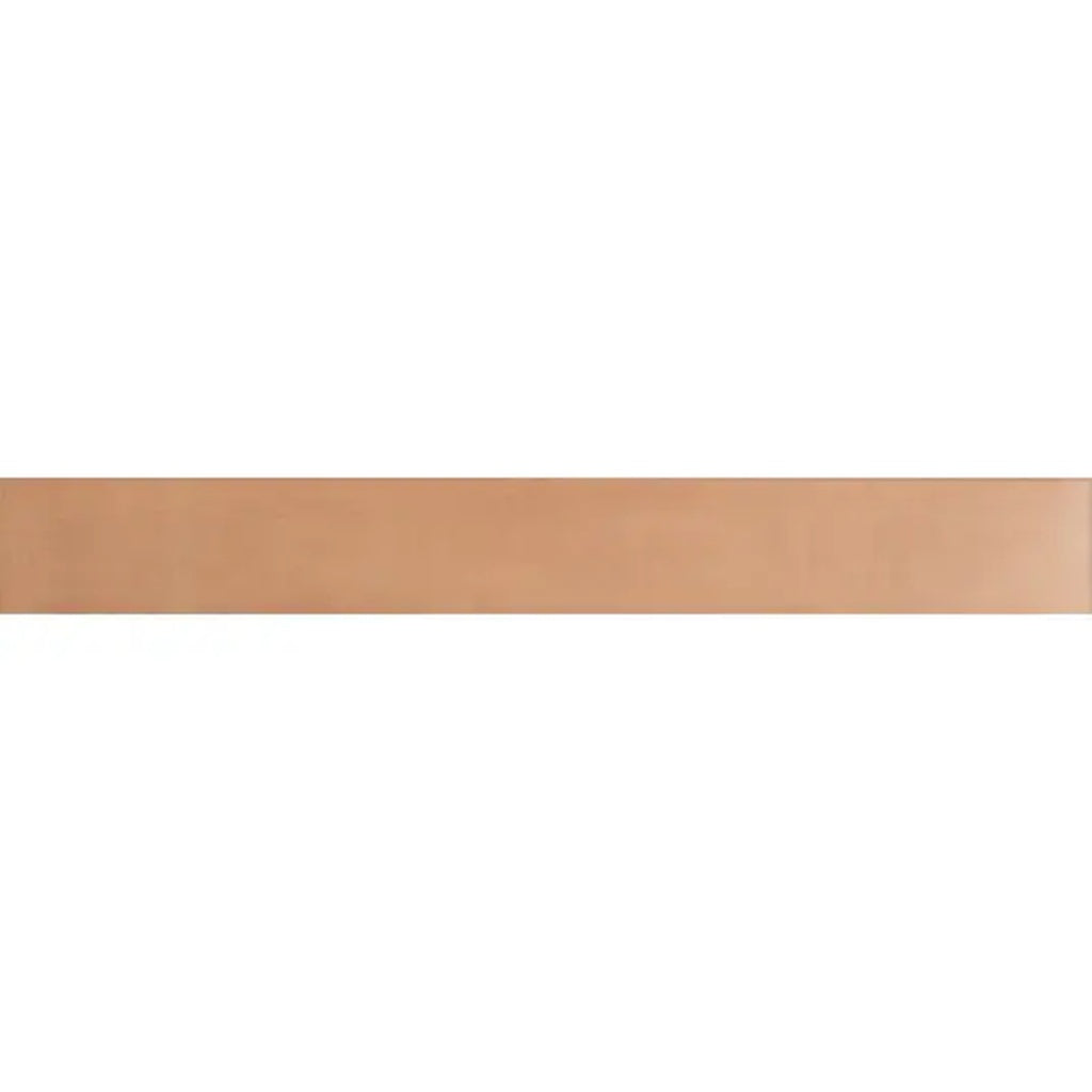 Sunbaked terracotta matte porcelain elongated subway tile 2x16 in warm earthy tone