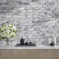 Gray 3x6 Polished Beveled Subway Bardiglio Nuvolato Marble Tile (40 pack, 5 sq ft/case)