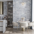 Gray 12x24 honed Calacatta Bluette marble wall and floor tile with slight variation