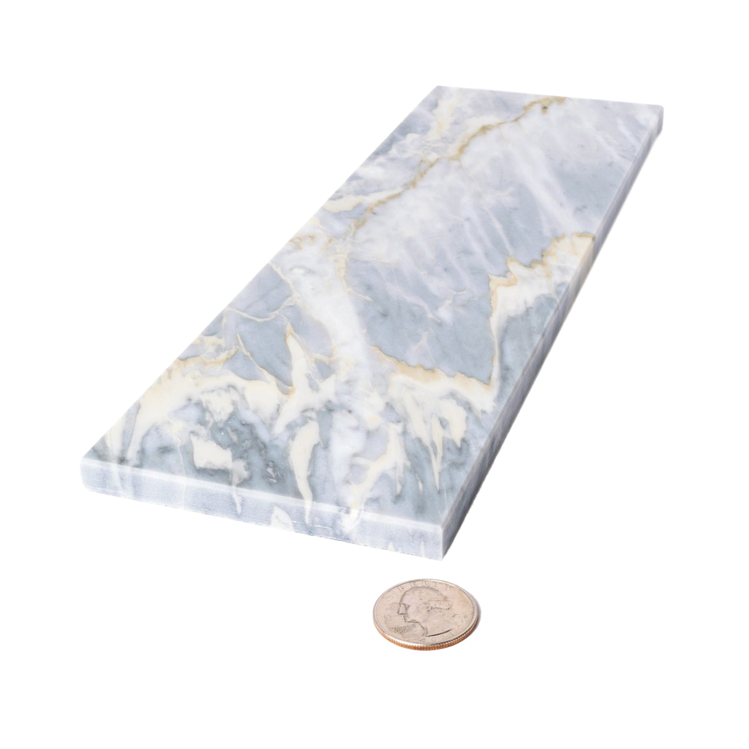 Gray 4x12 Polished Subway Marble Tile (15 pack, 5 sq ft/case) - Sample