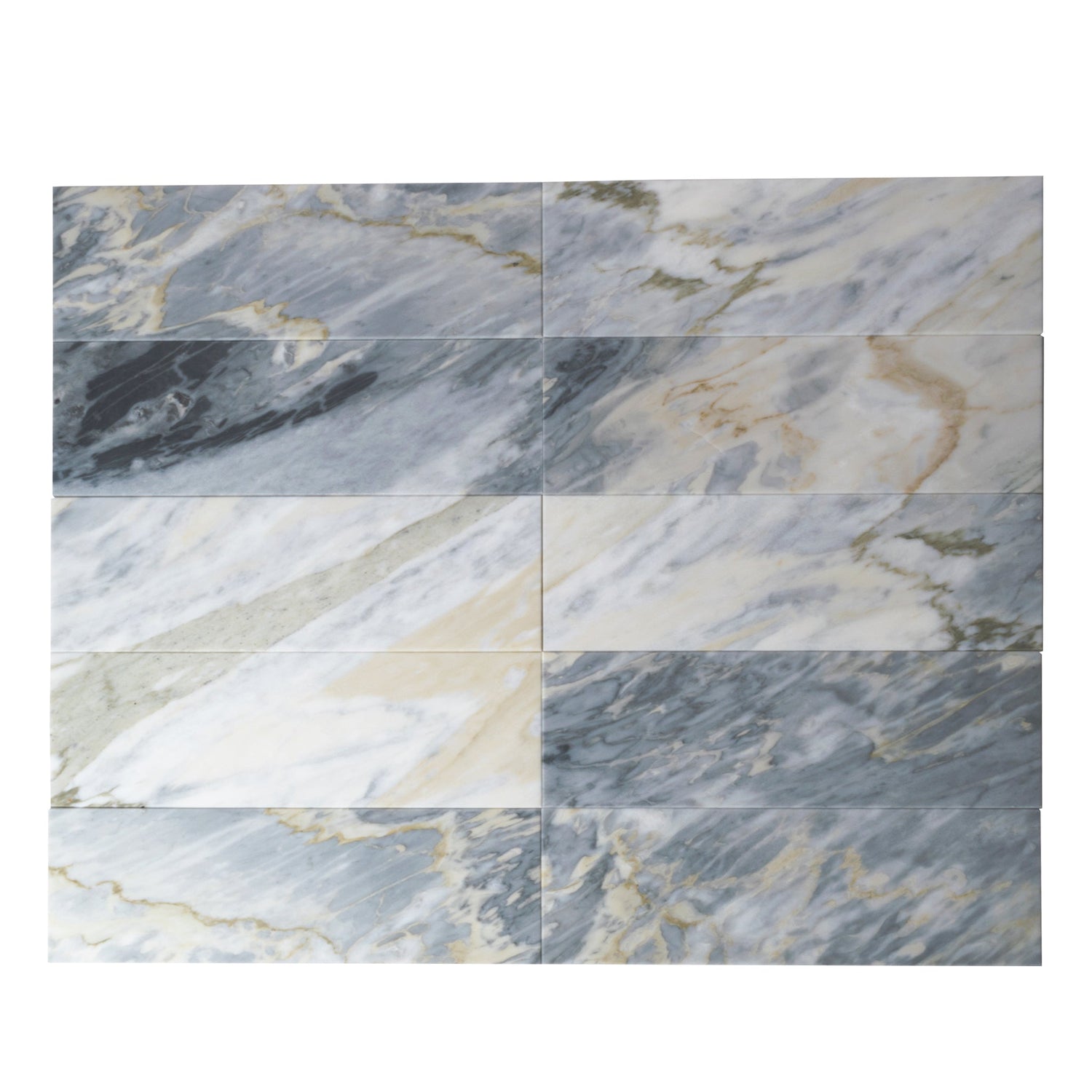 Gray 4x12 Polished Subway Marble Tile (15 pack, 5 sq ft/case) - Sample