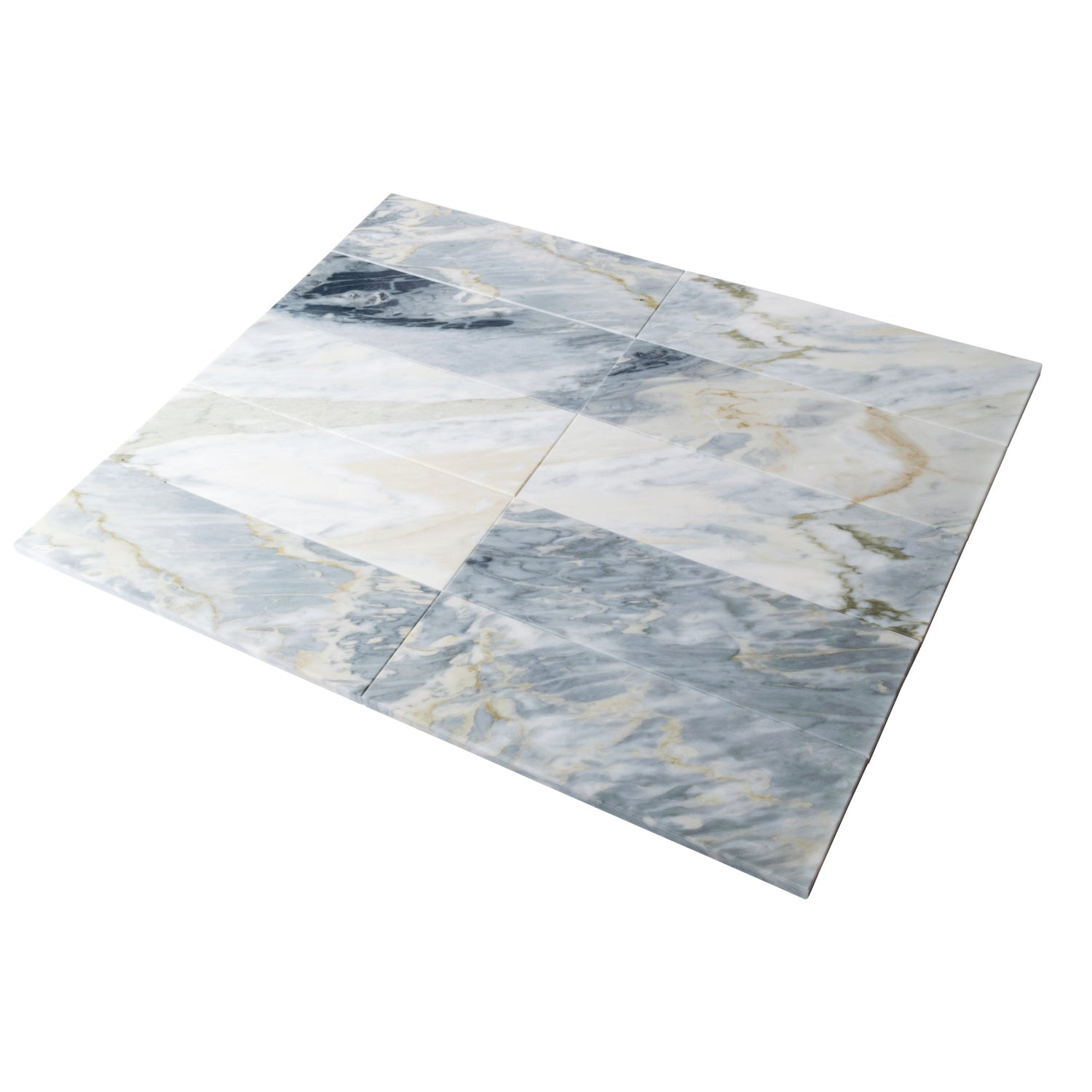 Gray 4x12 Polished Subway Marble Tile (15 pack, 5 sq ft/case) - Sample