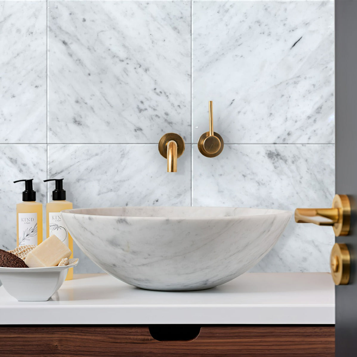 White Honed Marble Mosaic Tile