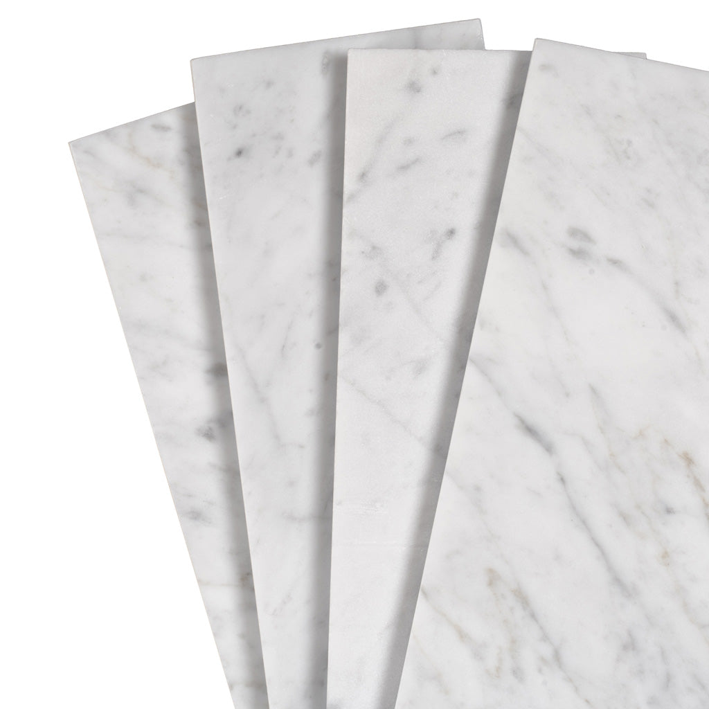 White 4x12 Subway Polished Marble Tile (15 pack, 5 sq ft/case) - Sample