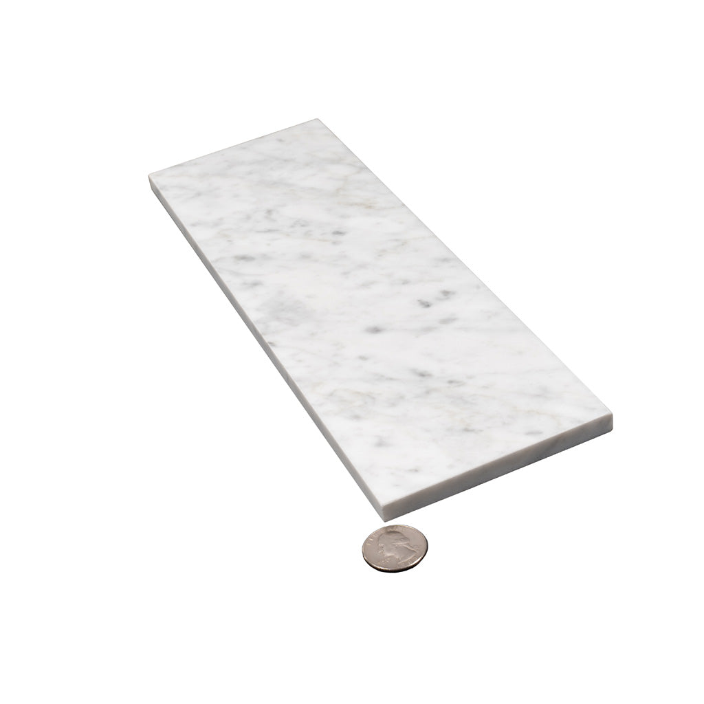 White 4x12 Subway Polished Marble Tile (15 pack, 5 sq ft/case) - Sample