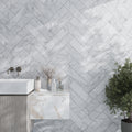 White 4x16 Honed Subway Bianco Carrara Marble Tile (10 pack, 4.44 sq ft/case)