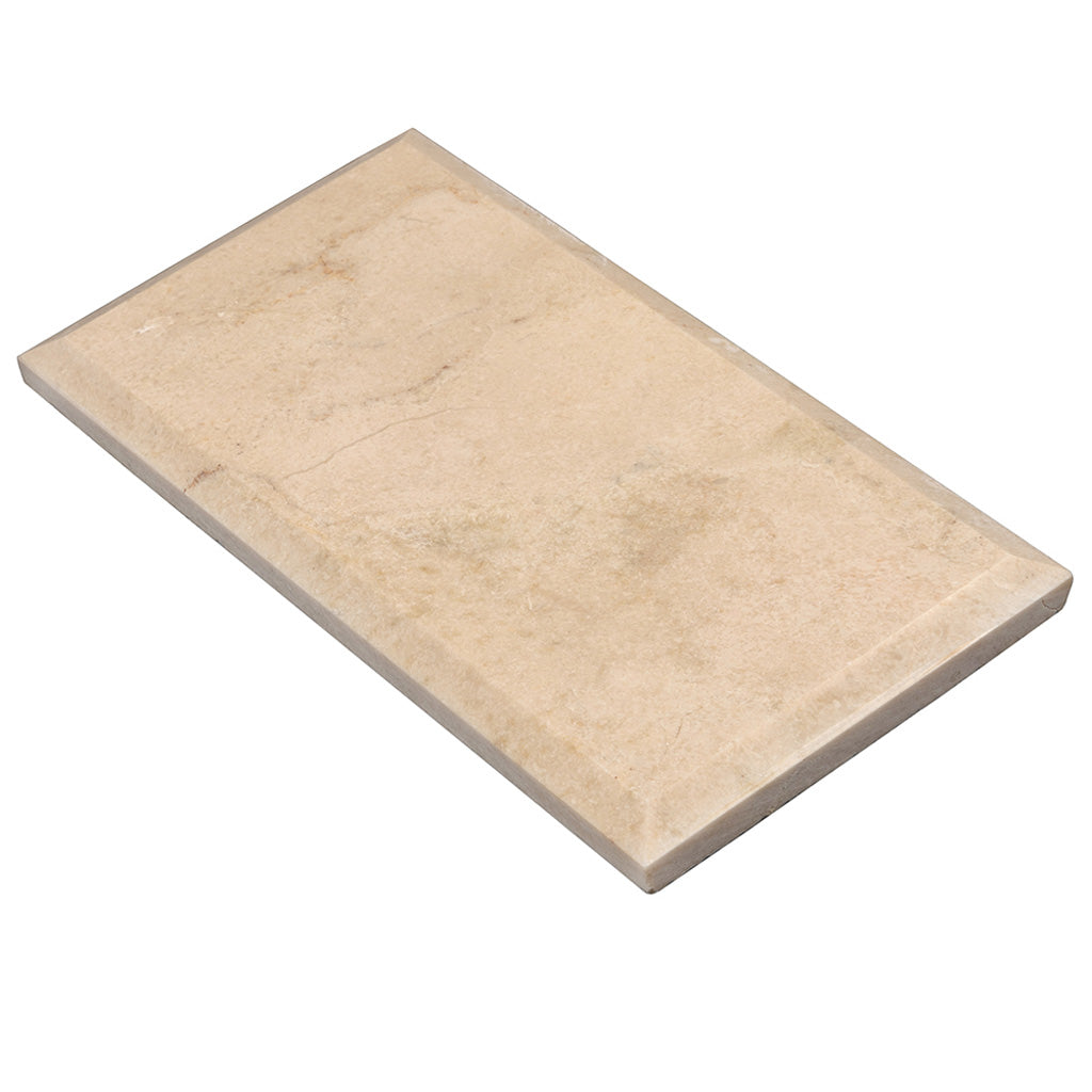 Beige 3x6 Polished Beveled Subway Marble Tile (40 pack, 5 sq ft/case) - Sample