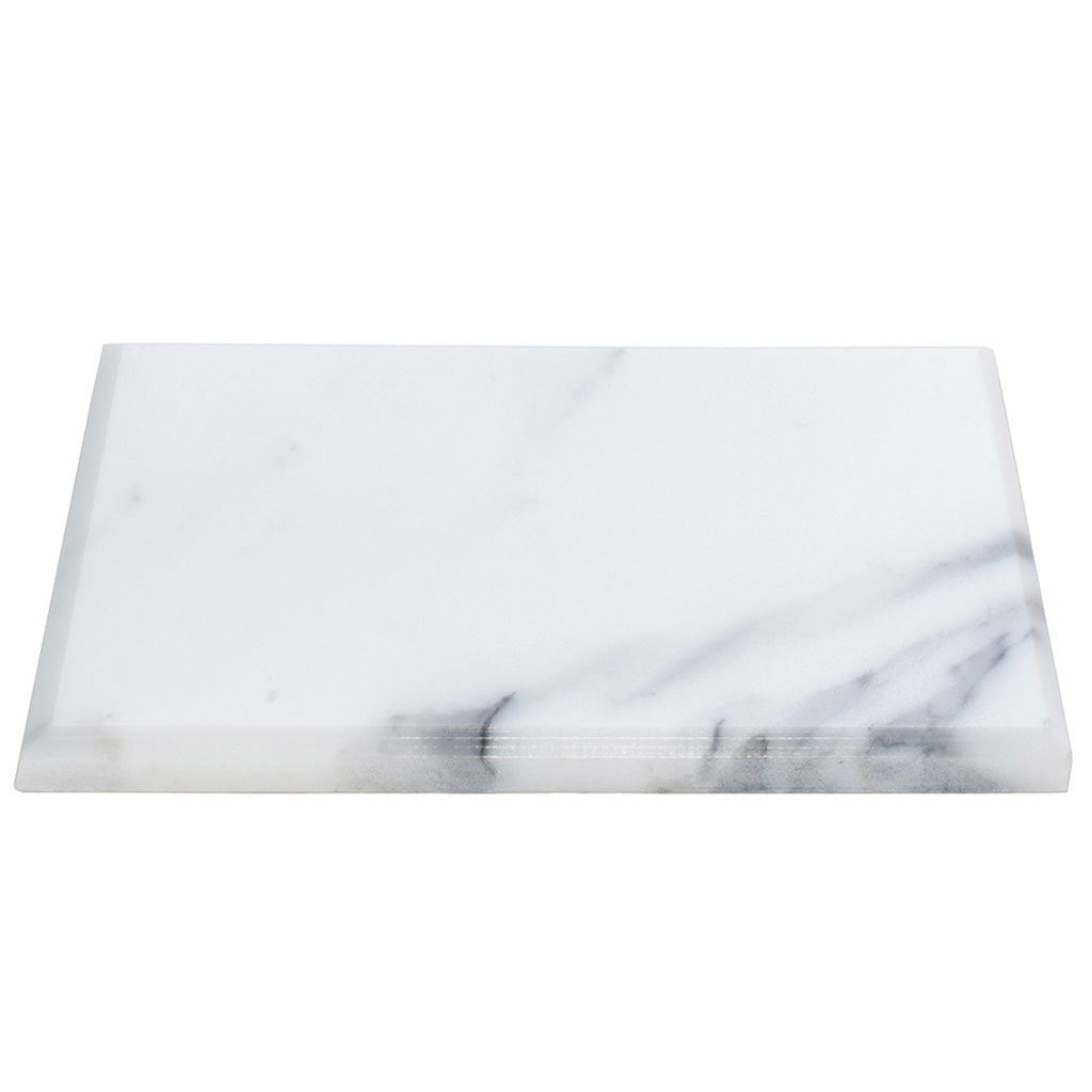 White 3x6 Marble Polished Beveled Subway Tile (40 pack, 5 sq ft/case) - Sample