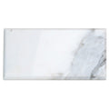 Sample - White 3x6 Polished Beveled Subway Calacatta Gold Marble Tile (40 pack, 5 sq ft/case)
