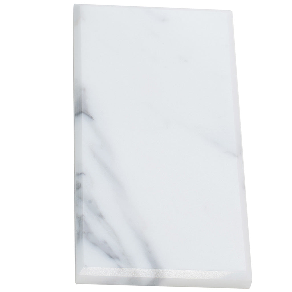 White 3x6 Marble Polished Beveled Subway Tile (40 pack, 5 sq ft/case) - Sample