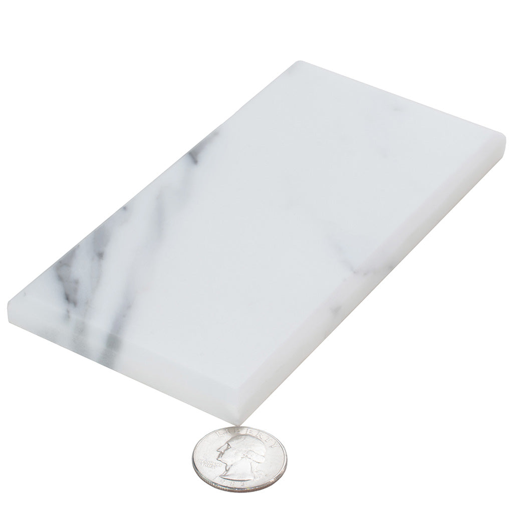 White 3x6 Marble Polished Beveled Subway Tile (40 pack, 5 sq ft/case) - Sample