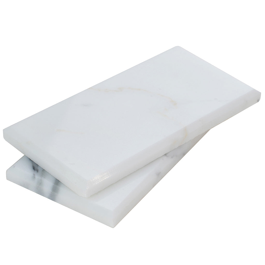 White 3x6 Marble Polished Beveled Subway Tile (40 pack, 5 sq ft/case) - Sample