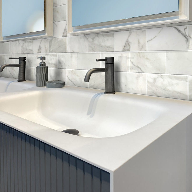 White 3x6 Honed Marble Subway Tile (40 pack, 5 sq ft/case) - Sample