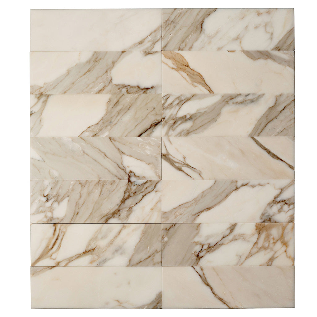 White 4x12 Marble Polished Subway Tile (15 pack, 5 sq ft/case) - Sample