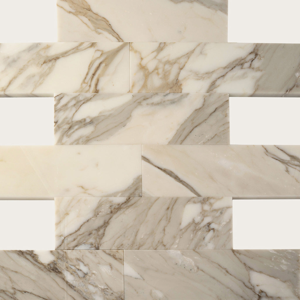 White 4x12 Marble Polished Subway Tile (15 pack, 5 sq ft/case) - Sample