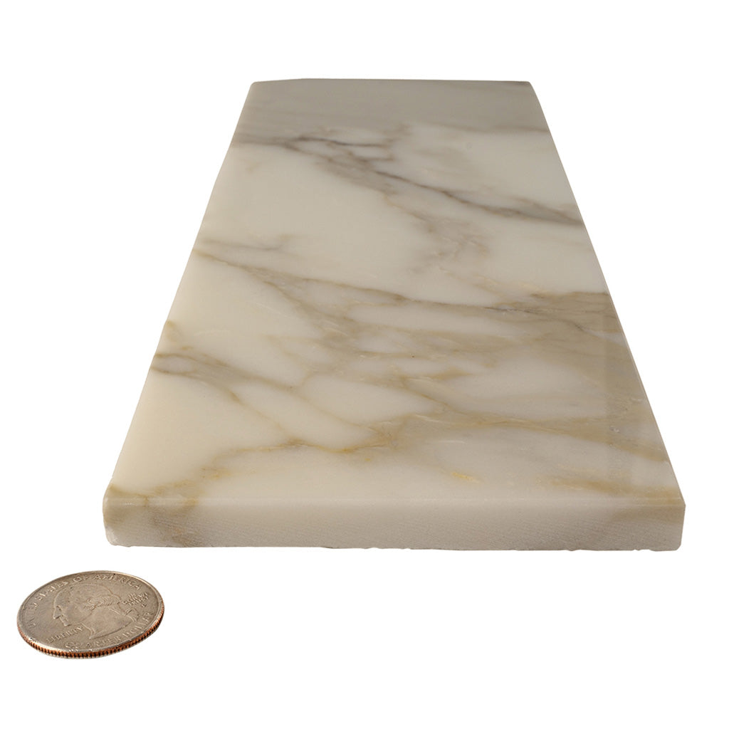 White 4x12 Marble Polished Subway Tile (15 pack, 5 sq ft/case) - Sample
