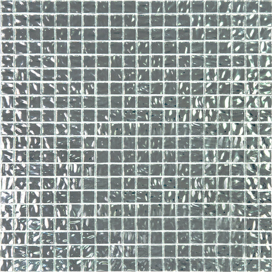 Cloud Silver 12x12 Glossy Uniform Square Glass Mosaic Tile (20 pack, 18.69 sq ft/case) - Sample