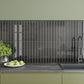 Jet Black 0.5x8 Glossy Ceramic Pencil Tile Trim (10 pack, 0.27 sq ft/case)