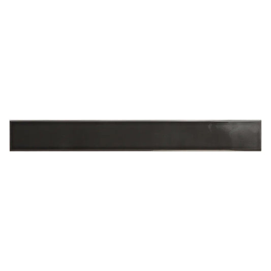 Sample-Jet Black 2x16 Glossy Ceramic Subway Tile (50 pack, 10.76 sq ft/case)