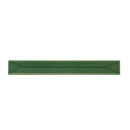 Sample-Forest Green 2x16 Glossy Ceramic Deco Subway Tile (50 pack,10.76 sq ft/case)