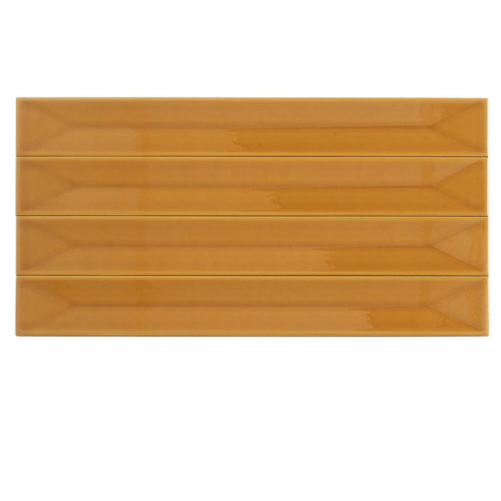 Horizonte 1.97 in. x 15.75 in. Glossy Honey Ceramic Deco Subway Wall Tile (10.76 sq ft/case) - 50 Pack