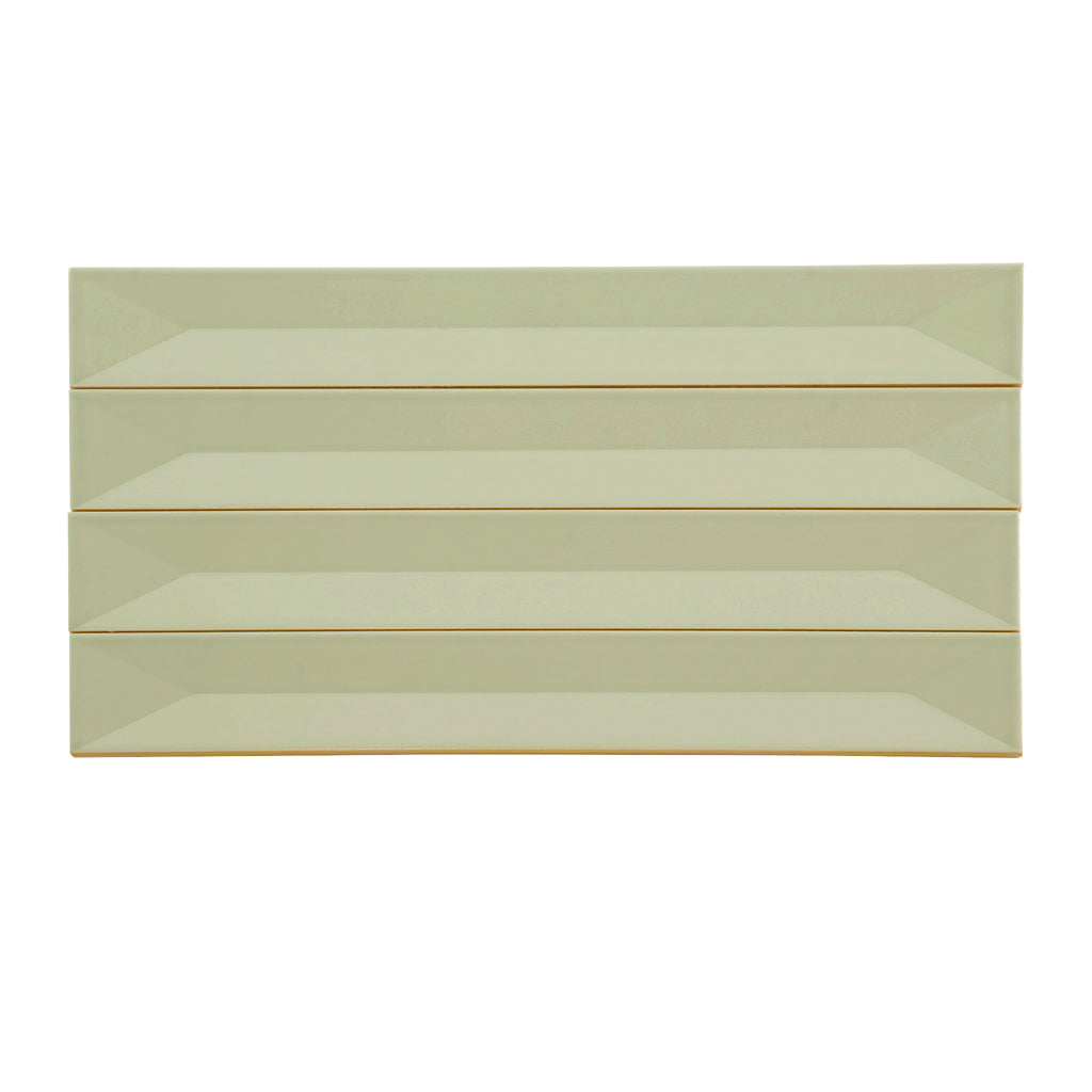 Horizonte 1.97 in. x 15.75 in. Glossy Soft Mint Green Ceramic Deco Subway Wall Tile (10.76 sq ft/case) - 50 Pack