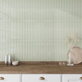 Soft Mint Green 2x16 Glossy Ceramic Deco Subway Tile (50 pack,10.76 sq ft/case)