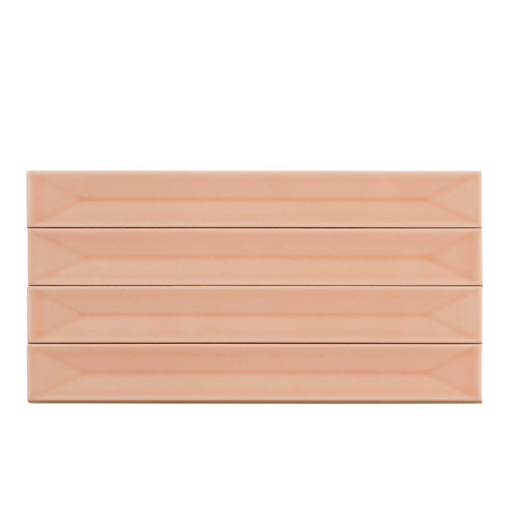 Horizonte 1.97 in. x 15.75 in. Glossy Powder Pink Ceramic Deco Subway Wall Tile (10.76 sq ft/case) - 50 Pack