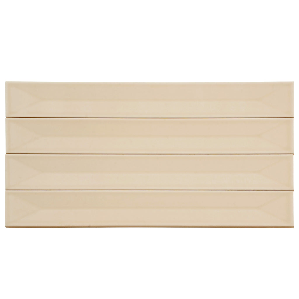 Horizonte 1.97 in. x 15.75 in. Glossy Alabaster Beige Ceramic Deco Subway Wall Tile (10.76 sq ft/case) - 50 Pack