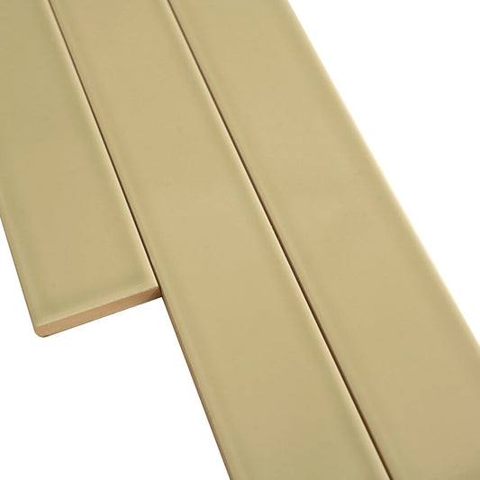 Sample-Soft Olive 2x16 Glossy Ceramic Subway Tile (50 pack, 10.76 sq ft/case)