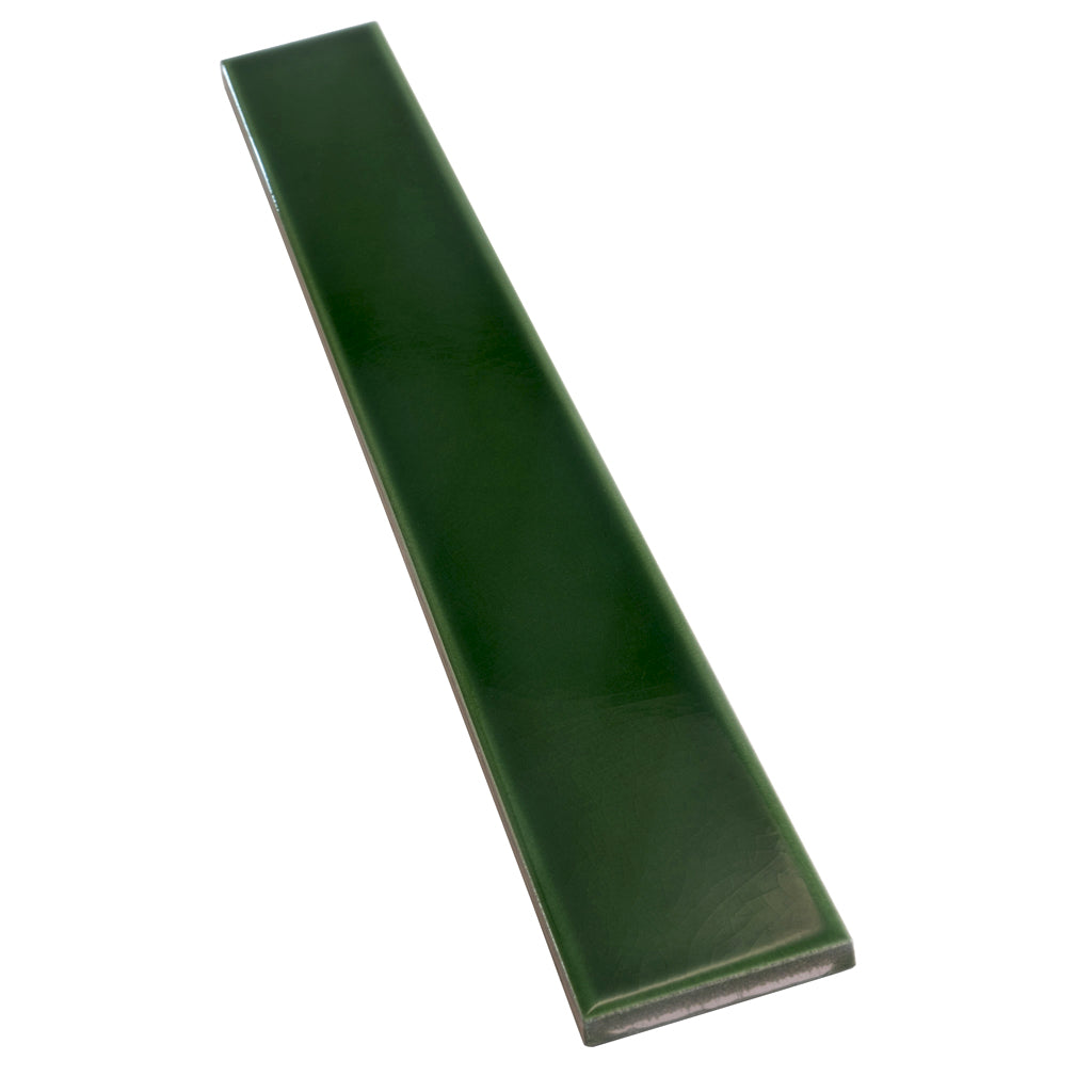 Horizonte 1.97 in. x 15.75 in. Glossy Forest Green Ceramic Subway Wall Tile (10.76 sq ft/case) - 50 Pack