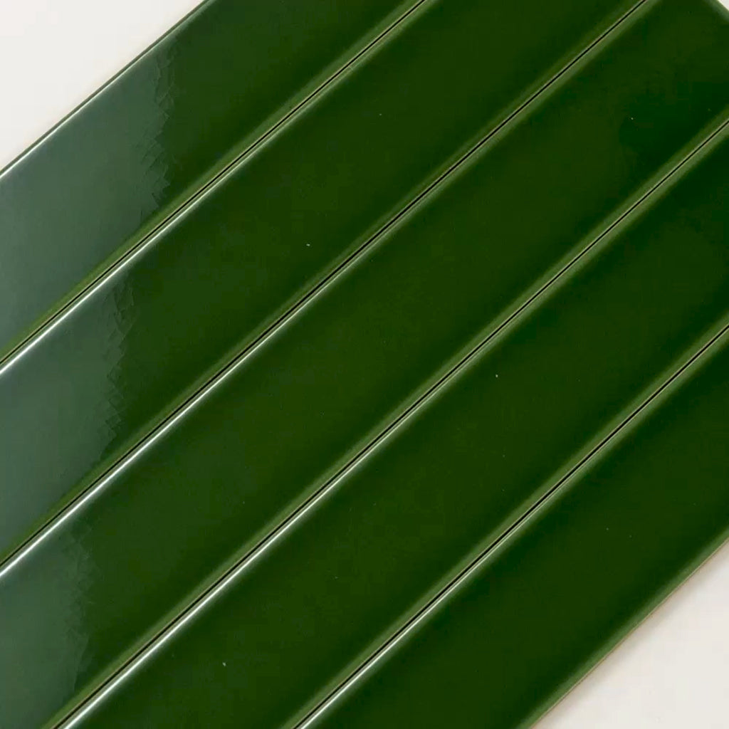 Forest Green 2x16 Glossy Ceramic Subway Tile (50 pack, 10.76 sq ft