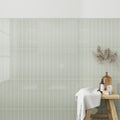 Soft Mint Green 0.5x8 Glossy Ceramic Pencil Tile Trim (10 pack, 0.27 sq ft/case)