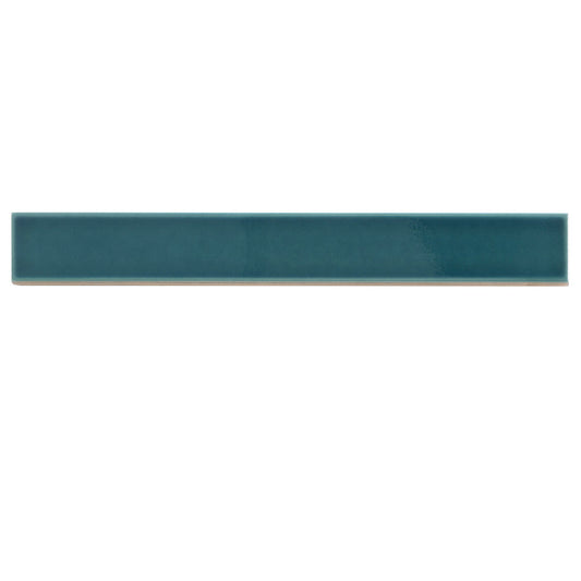Sample-Emerald Petrol Blue 2x16 Glossy Ceramic Subway Tile (50 pack, 10.76 sq ft/case)