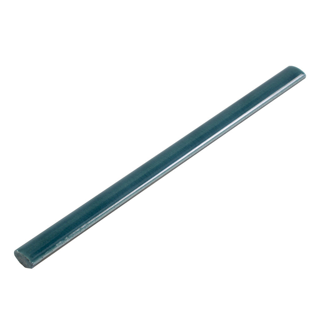 Horizonte 0.5 in. x 7.9 in. Glossy Emerald Petrol Blue Ceramic Pencil Trim Wall Tile (0.27 sq ft/case) - 10 Pack