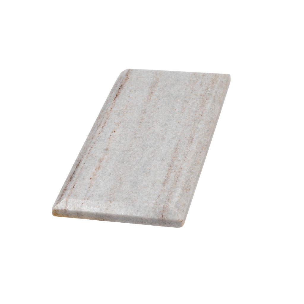 Wooden Beige 3x6 Polished Beveled Subway Marble Tile (40 pack, 5 sq ft/case) - Sample