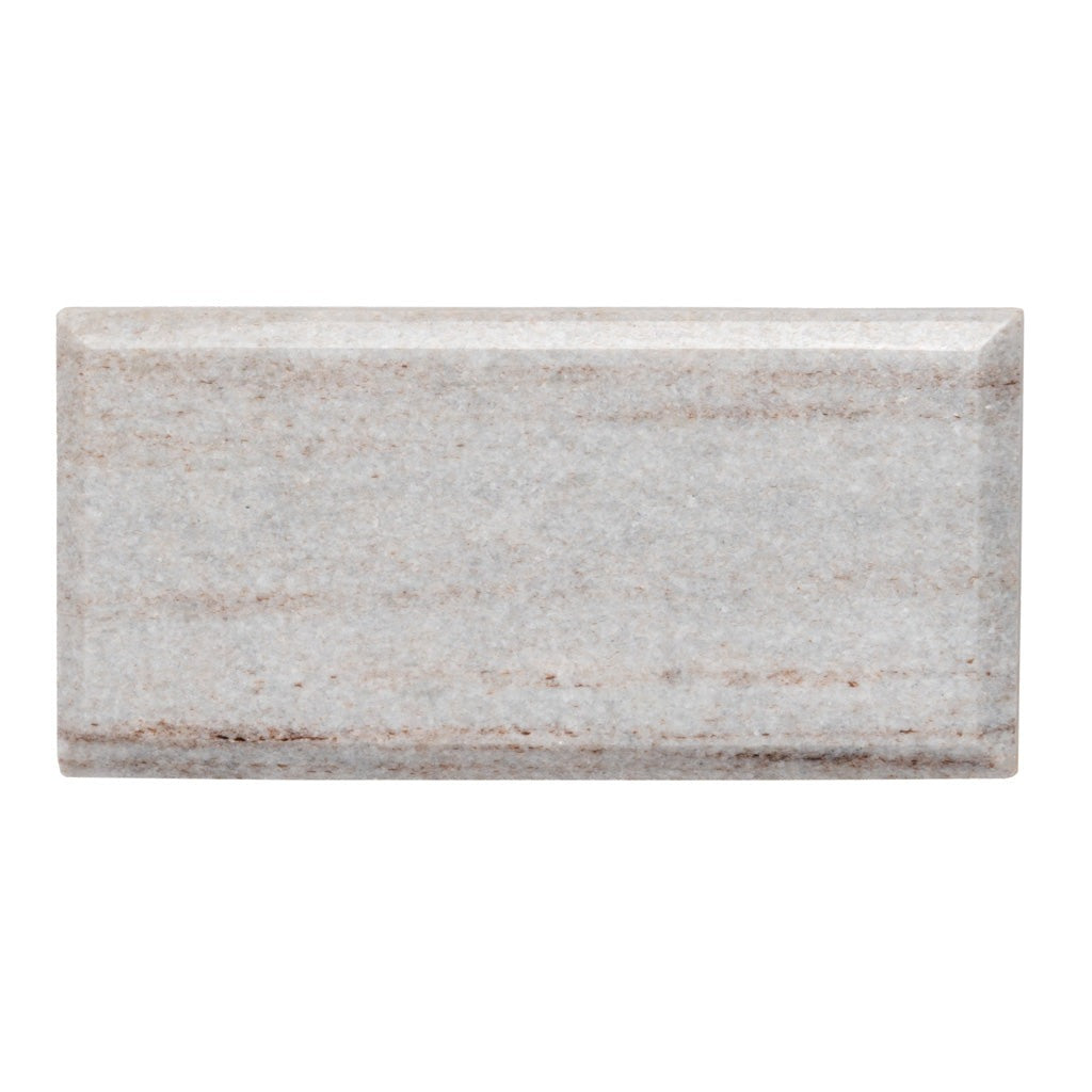 Wooden Beige 3x6 Polished Beveled Subway Marble Tile (40 pack, 5 sq ft/case) - Sample