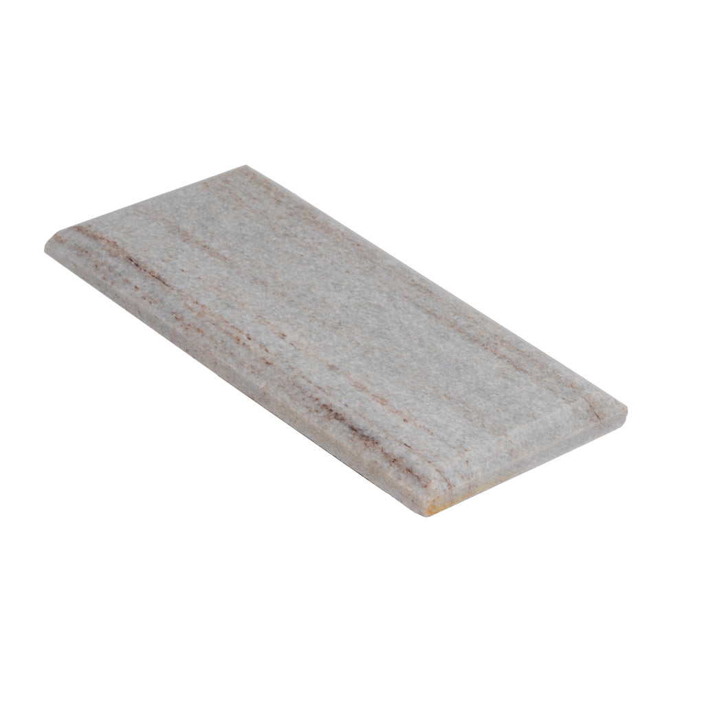 Wooden Beige 3x6 Polished Beveled Subway Marble Tile (40 pack, 5 sq ft/case) - Sample