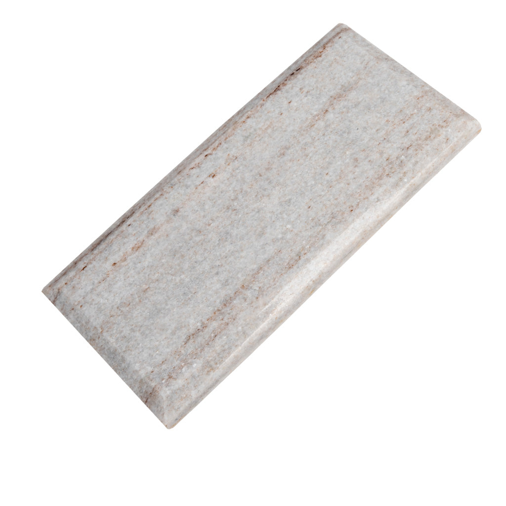 Wooden Beige 3x6 Polished Beveled Subway Marble Tile (40 pack, 5 sq ft/case) - Sample
