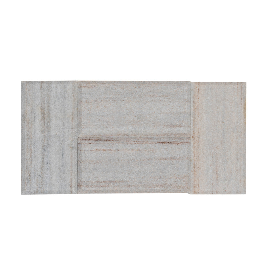 Wooden Beige 3x6 Polished Beveled Subway Marble Tile (40 pack, 5 sq ft/case) - Sample