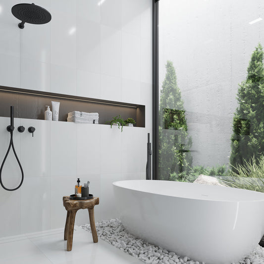 White 12x24 Polished Field Marble Tile (5 pack, 10 sq ft/case) - Sample