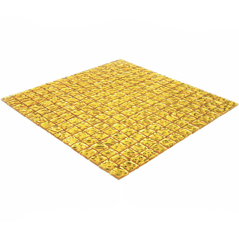 12x12 Shimmer Gold Glossy Glass Mosaic Tile Shimmer Gold Glass Tile