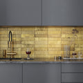 Matte golden ochre ceramic subway tile 2.5x10 backsplash kitchen tile
