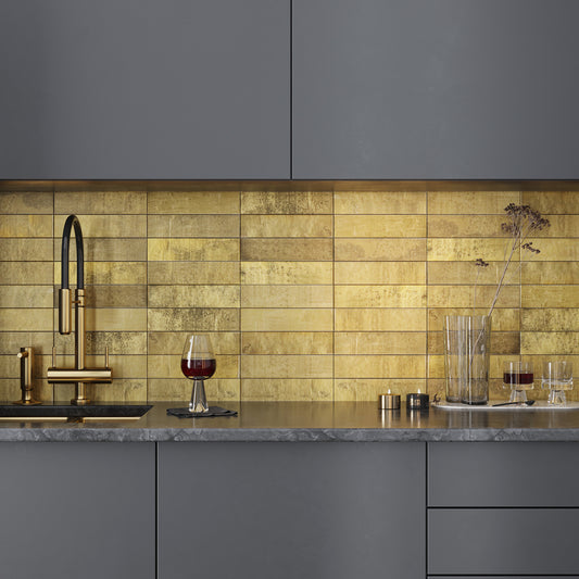 Golden Ochre 2.5x10 Matte Ceramic Subway Tile (30 pack, 5.06 sq ft/case)